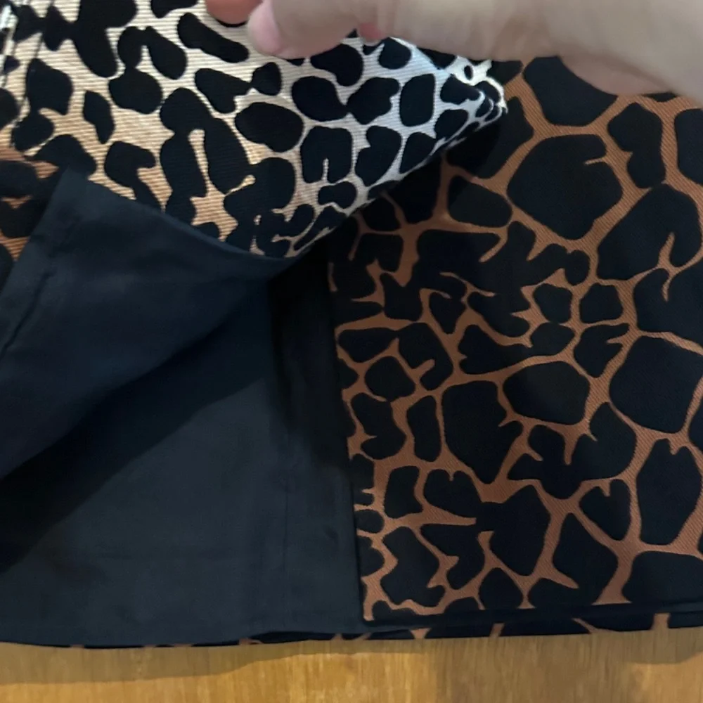 Derek Lam Black and Brown Patterned Pencil Skirt